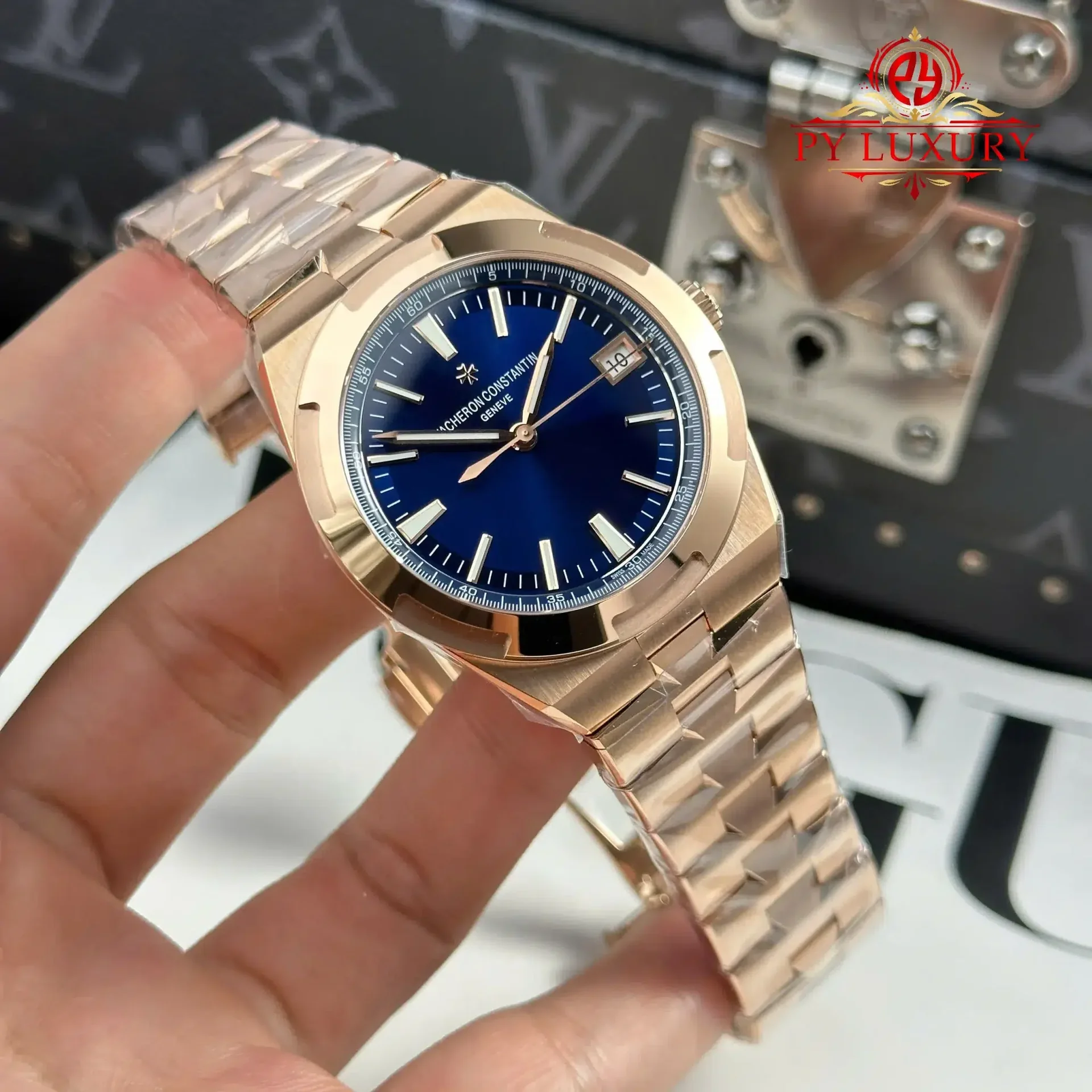 Vacheron Constantin Overseas 4500V Rose Gold Blue Dial 1:1 Best Replica 41mm - 图片 3