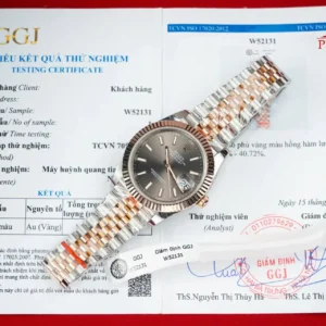 Rolex Datejust 126331 Two Tone 10K Rose Gold Wrapped Grey Dial Jubilee Bracelet Best Clone 41mm