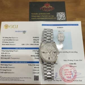 Rolex Day-Date 228349RBR Custom Moissanite Bezel Paved Moissanite Dial GMF V3 Best Replica 40mm