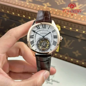 Cartier Drive De Cartier W4100013 Tourbillon Rose Gold Leather Strap Best Replica 40x41mm