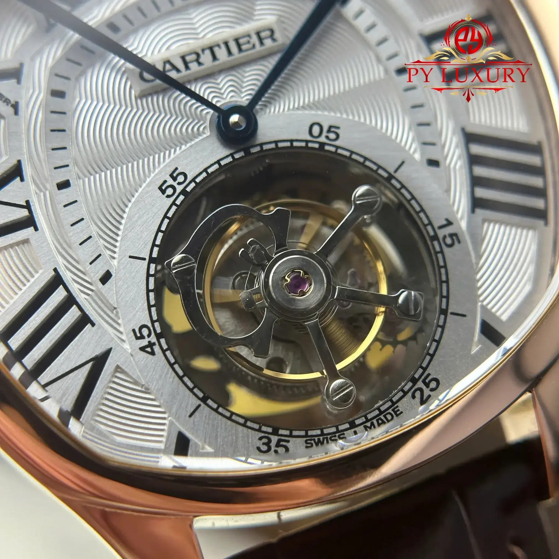 Cartier Drive De Cartier W4100013 Tourbillon Rose Gold Leather Strap Best Replica 40x41mm - 图片 7