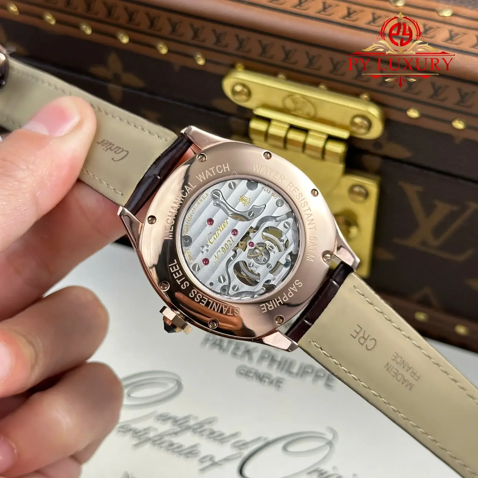 Cartier Drive De Cartier W4100013 Tourbillon Rose Gold Leather Strap Best Replica 40x41mm - 图片 11