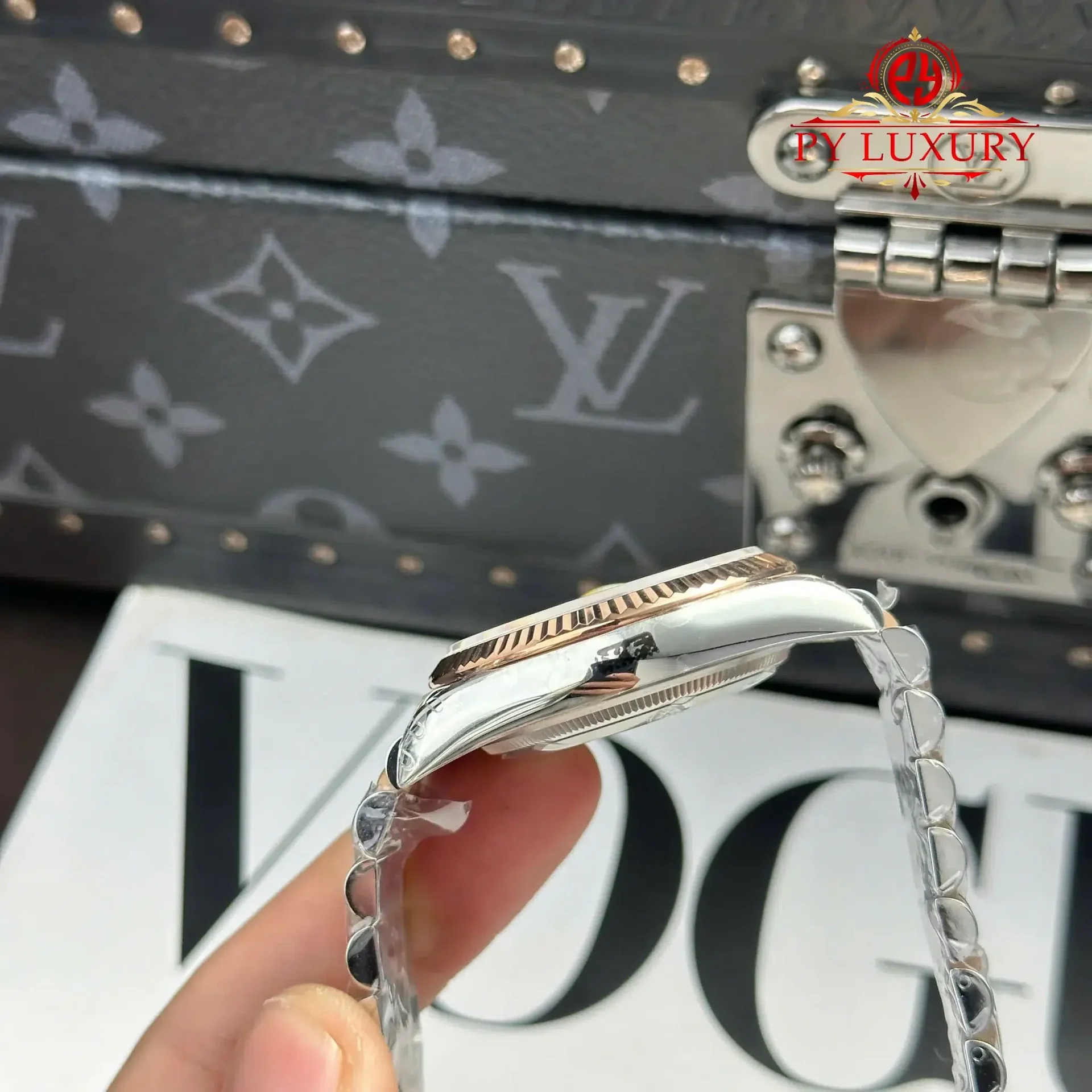 Rolex Datejust 126231 Two Tone Rose Gold Silver Palm-Motif Diamond Dial Jubilee Bracelet 1:1 Best Replica 36mm - 图片 8