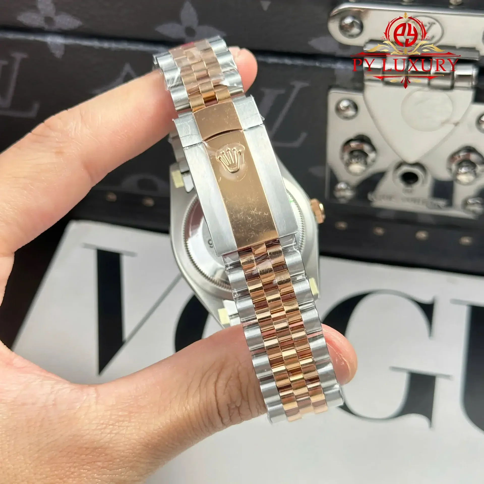 Rolex Datejust 126231 Two Tone Rose Gold Silver Palm-Motif Diamond Dial Jubilee Bracelet 1:1 Best Replica 36mm - 图片 12