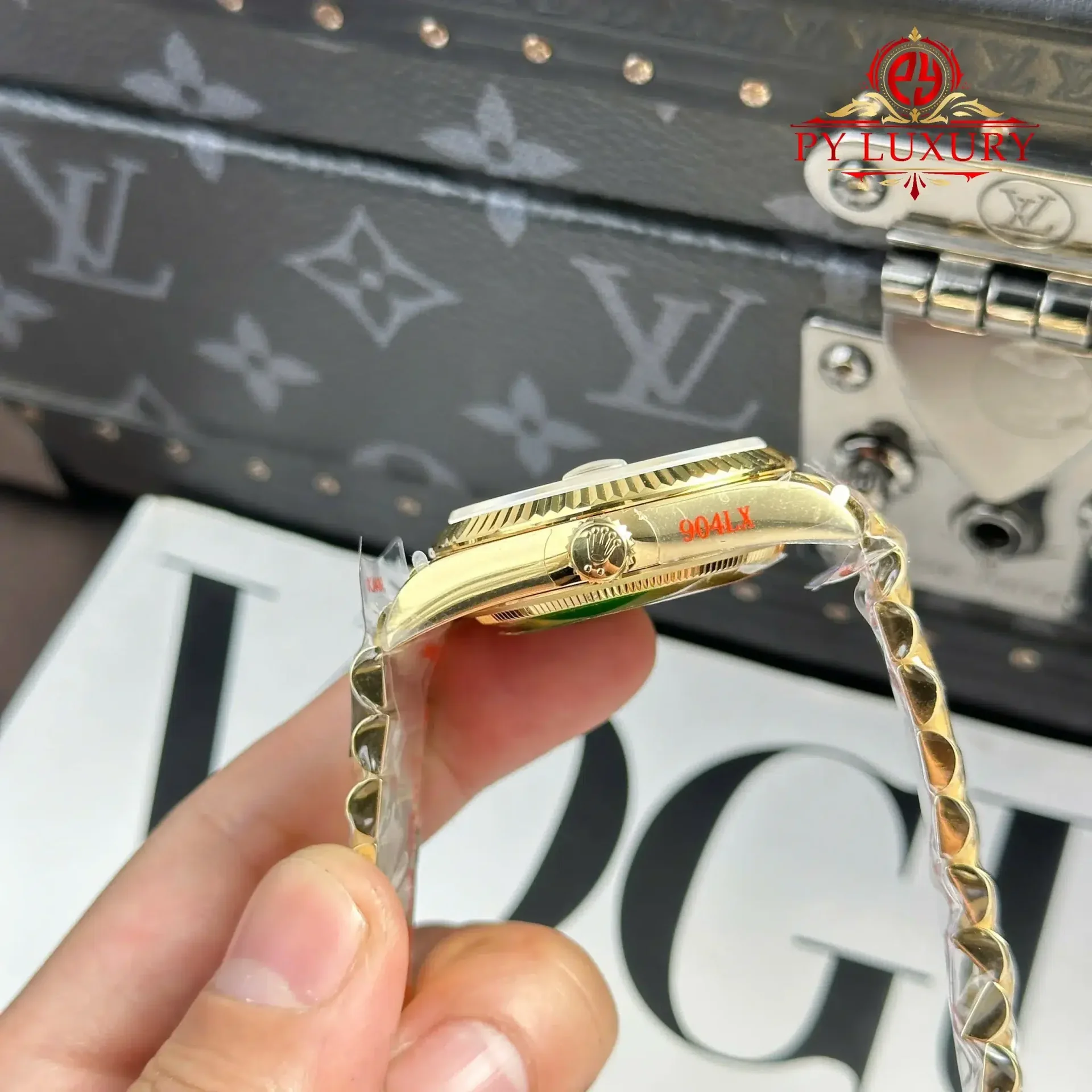 Rolex Day-Date 128238-0022 Yellow Gold Dark Grey Diamond-set Dial 158g 1:1 Best Replica QF 36mm - 图片 8
