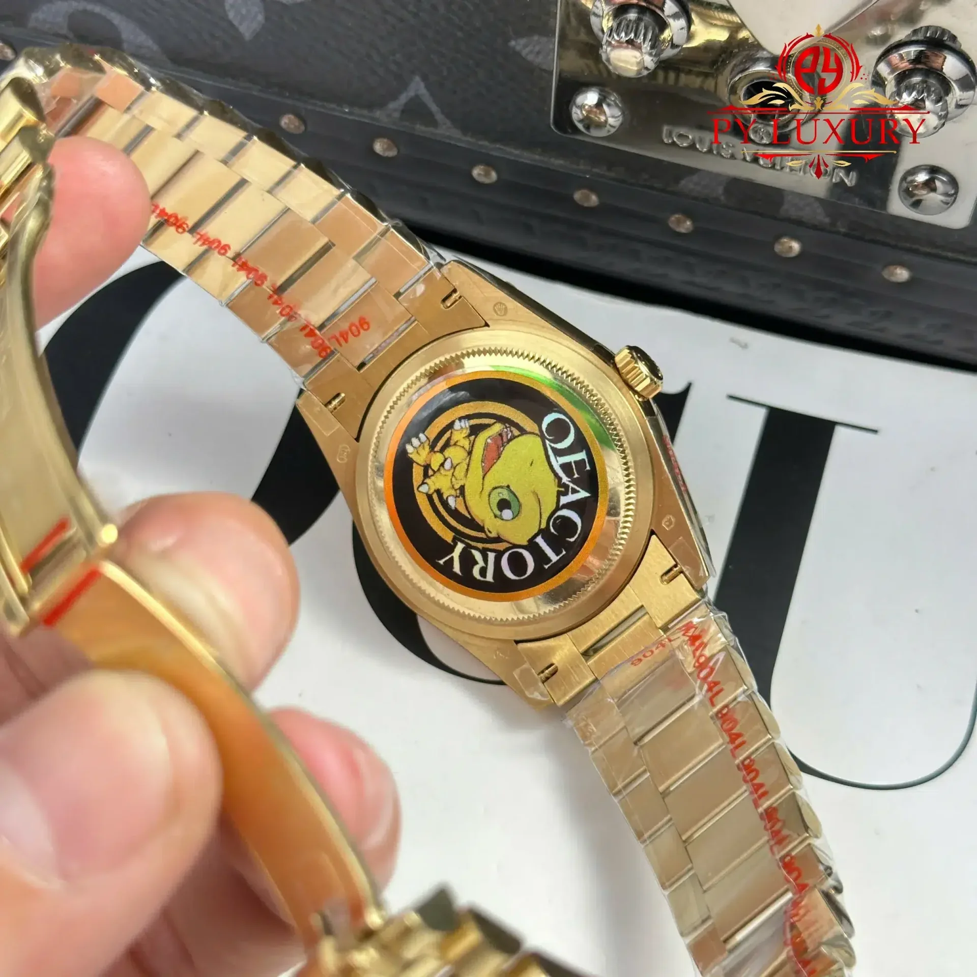 Rolex Day-Date 128238-0022 Yellow Gold Dark Grey Diamond-set Dial 158g 1:1 Best Replica QF 36mm - 图片 9
