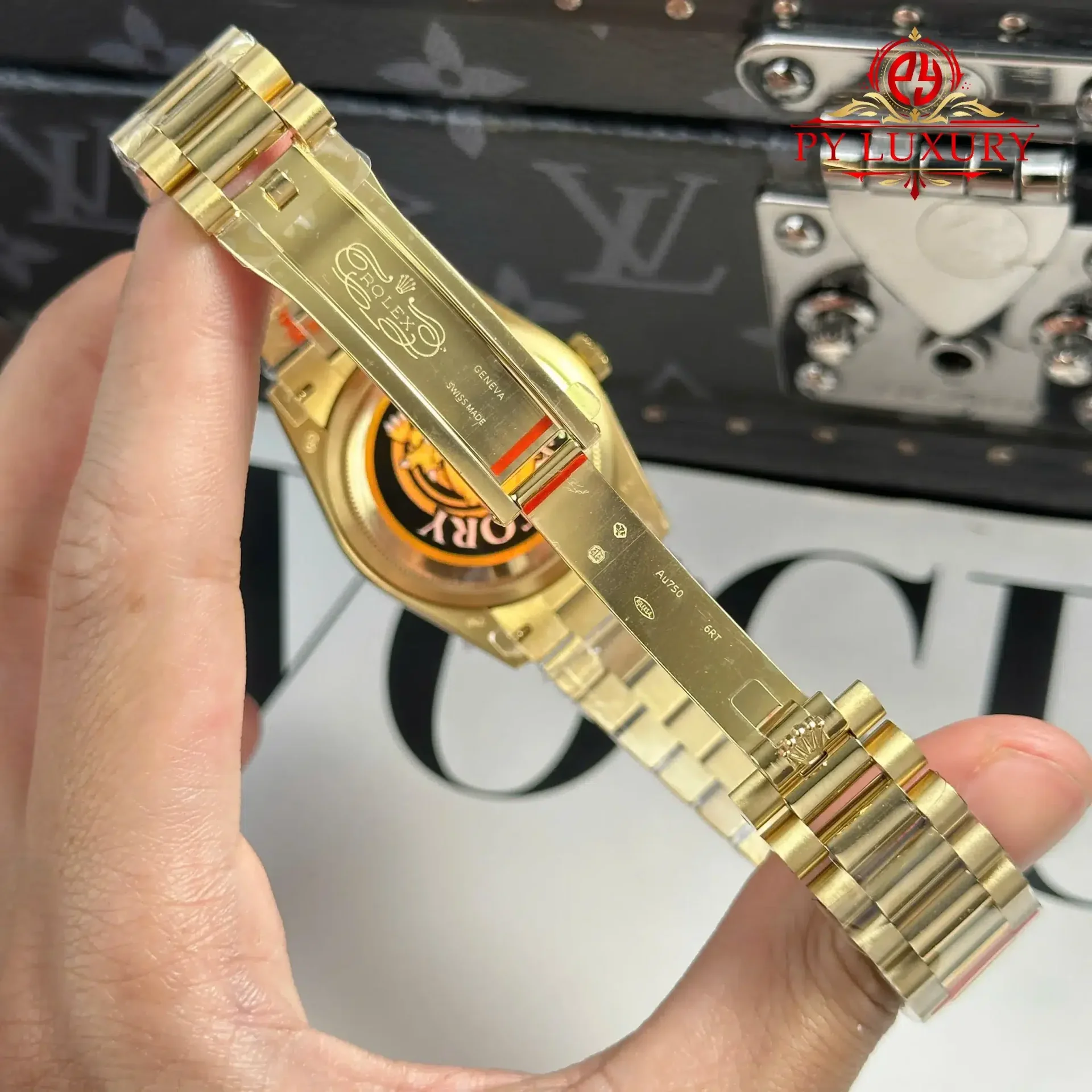 Rolex Day-Date 128238-0022 Yellow Gold Dark Grey Diamond-set Dial 158g 1:1 Best Replica QF 36mm - 图片 10
