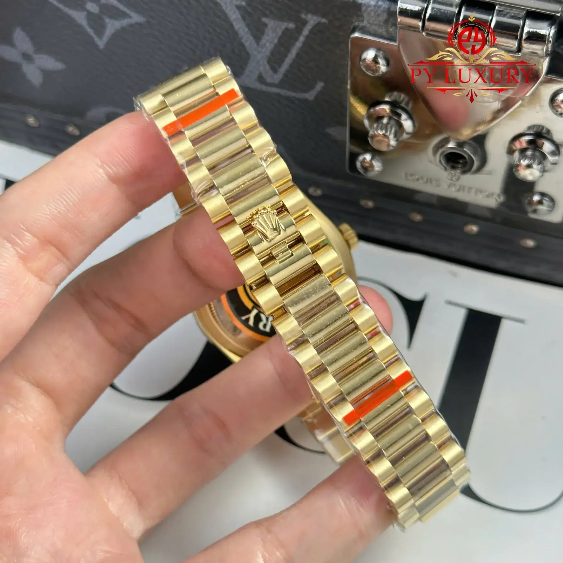 Rolex Day-Date 128238-0022 Yellow Gold Dark Grey Diamond-set Dial 158g 1:1 Best Replica QF 36mm - 图片 11