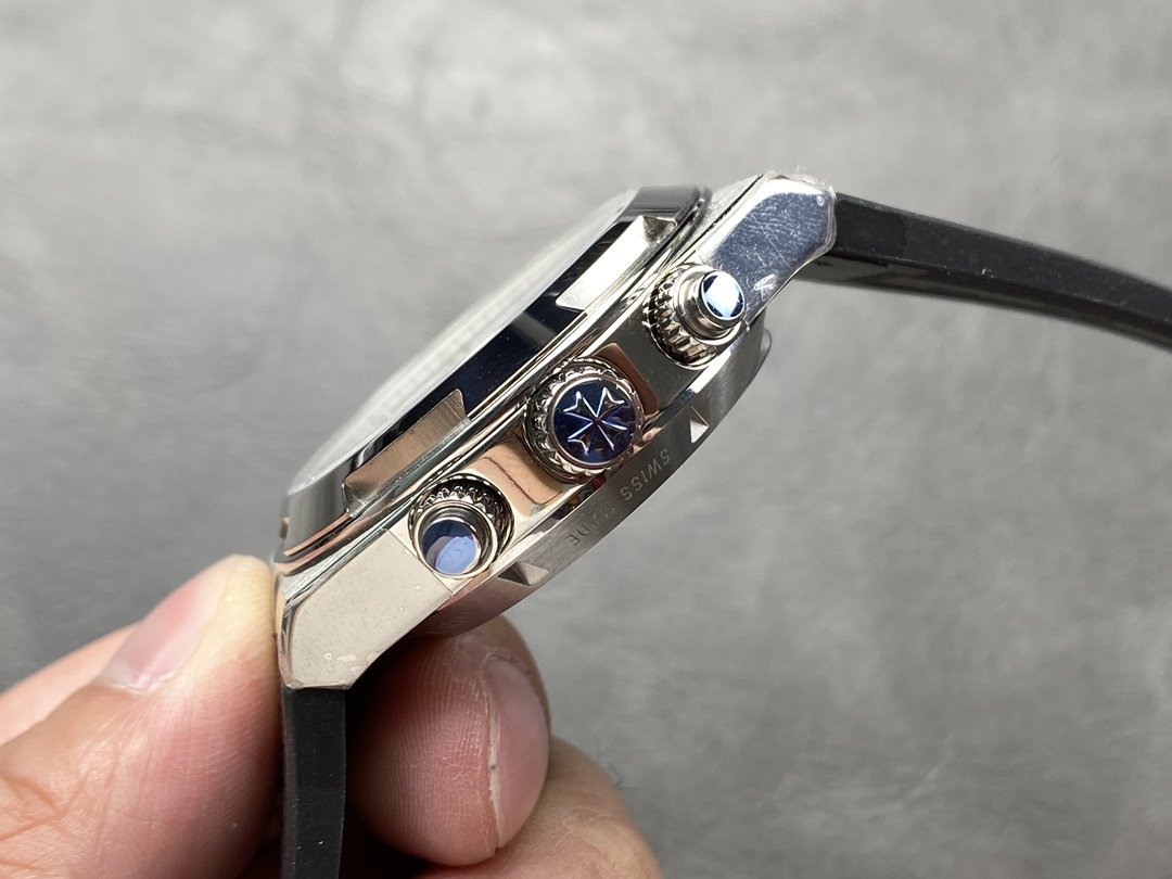Vacheron Constantin Overseas 5500V Chronograph Silver Dial Black Rubber Strap Replica 8F 42.5mm - 图片 5