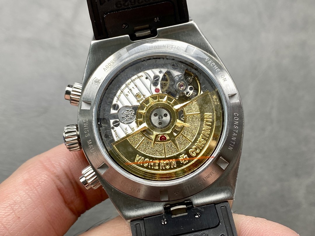 Vacheron Constantin Overseas 5500V Chronograph Silver Dial Black Rubber Strap Replica 8F 42.5mm - 图片 6