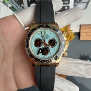 Rolex Daytona 126518LN-0014 Yellow Gold Turquoise Blue & Black Dial Oysterflex 1:1 Best Replica VSF 40mm