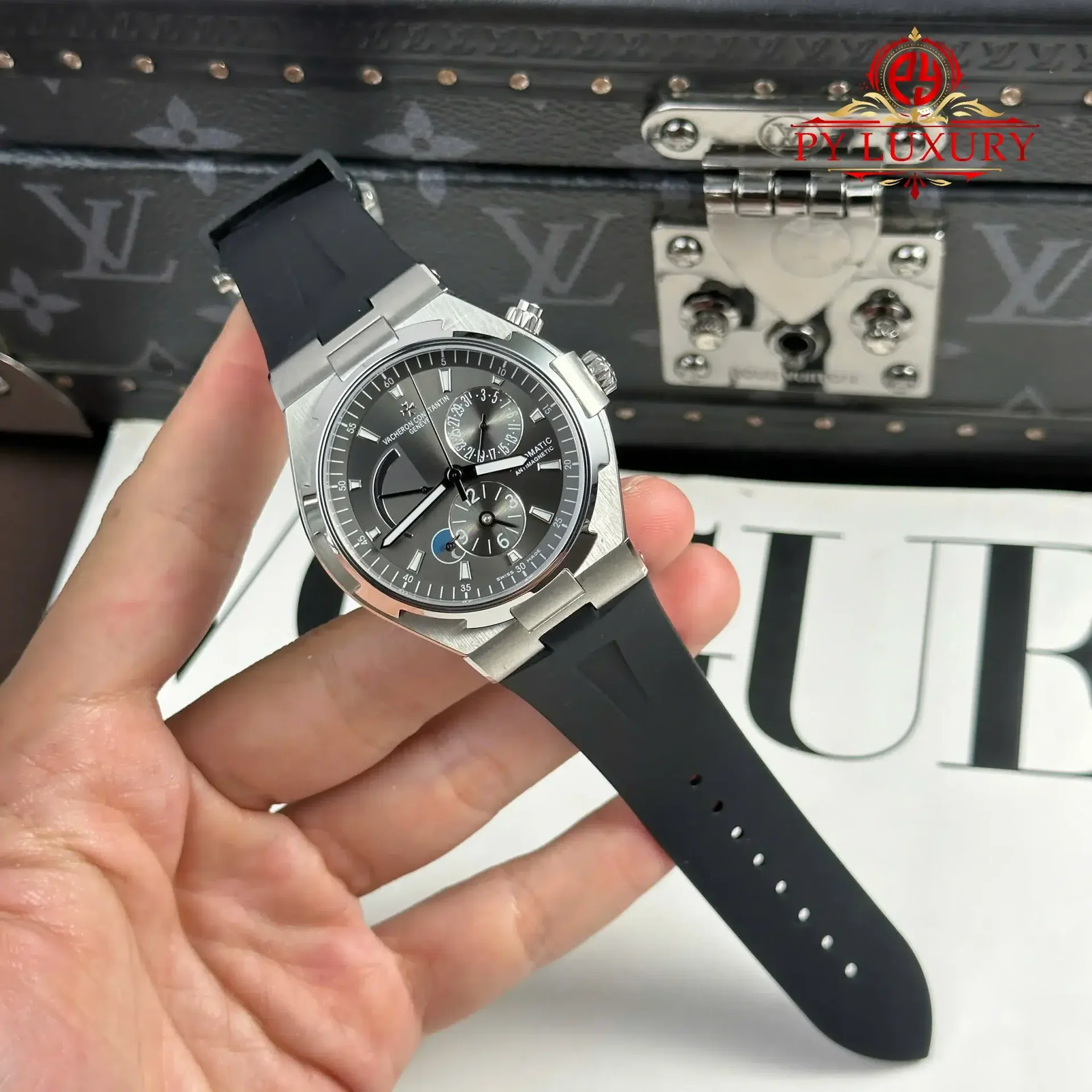 Vacheron Constantin Overseas Dual Time 47450/000W-9511 Grey Dial Rubber Strap Best Edition 42mm - 图片 2
