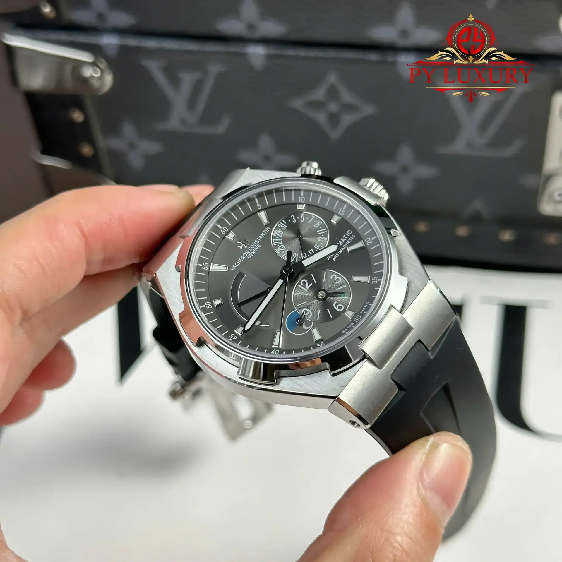 Vacheron Constantin Overseas Dual Time 47450/000W-9511 Grey Dial Rubber Strap Best Edition 42mm - 图片 4