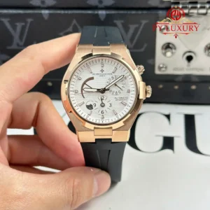 Vacheron Constantin Overseas Dual Time 47450/000r-9404 Rose Gold White Dial Rubber Band Best Replica 42mm