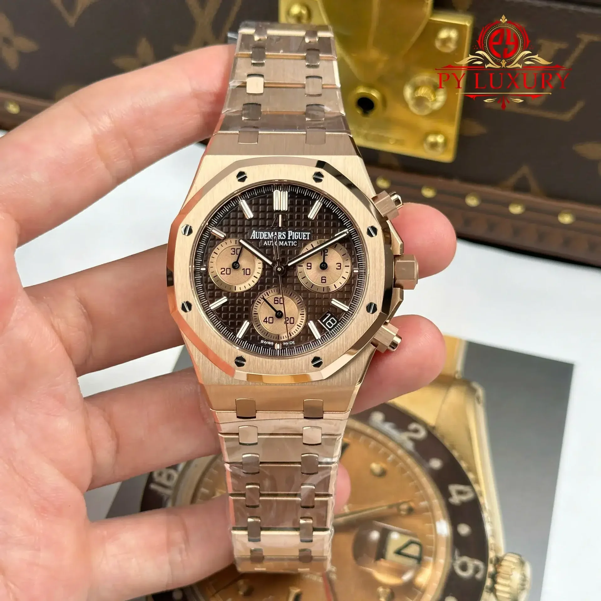 Audemars Piguet Royal Oak Chronograph 26239OR Rose Gold Brown Dial 1:1 Best Replica APSF 41mm