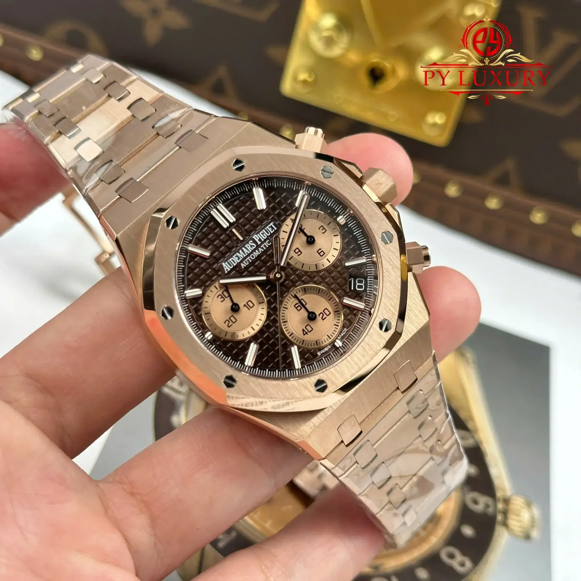 Audemars Piguet Royal Oak Chronograph 26239OR Rose Gold Brown Dial 1:1 Best Replica APSF 41mm - 图片 4