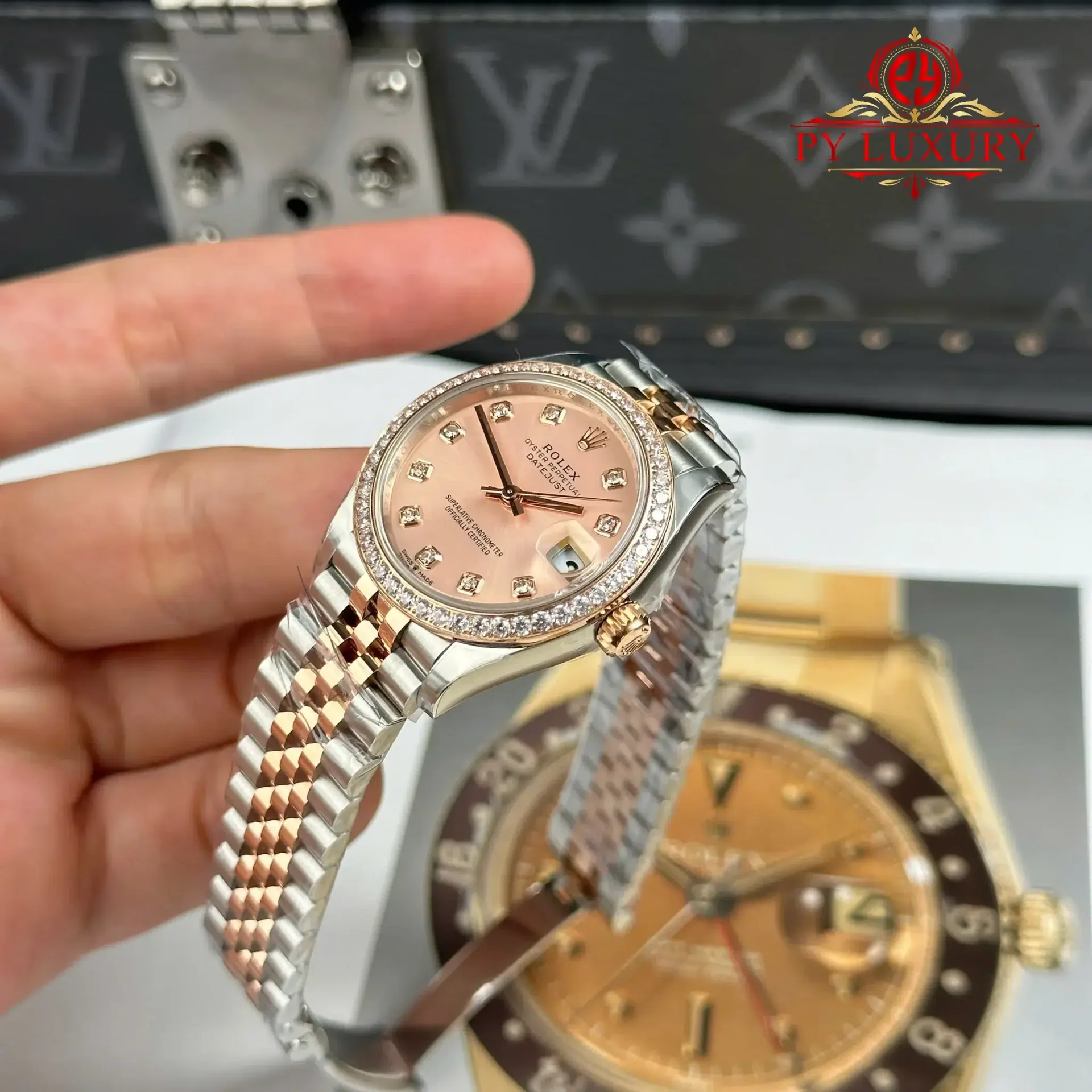 Rolex Datejust 278381RBR Two Tone Rose Gold Rose Colour Dial Stone-set Bezel Jubilee Bracelet 1:1 Best Clone THB 31mm - 图片 3