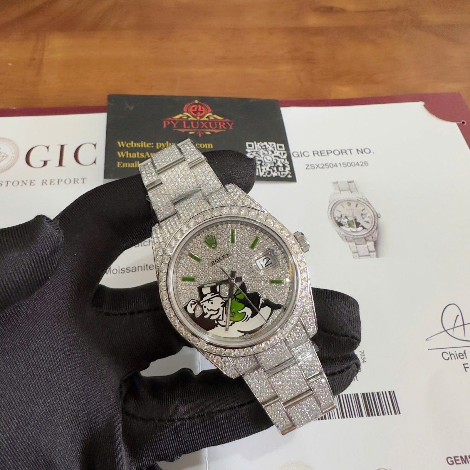 Rolex Datejust 126300 Bust Down Iced Out Moisssanite Diamonds Monopoly Dial Best Replica 41mm - 图片 2