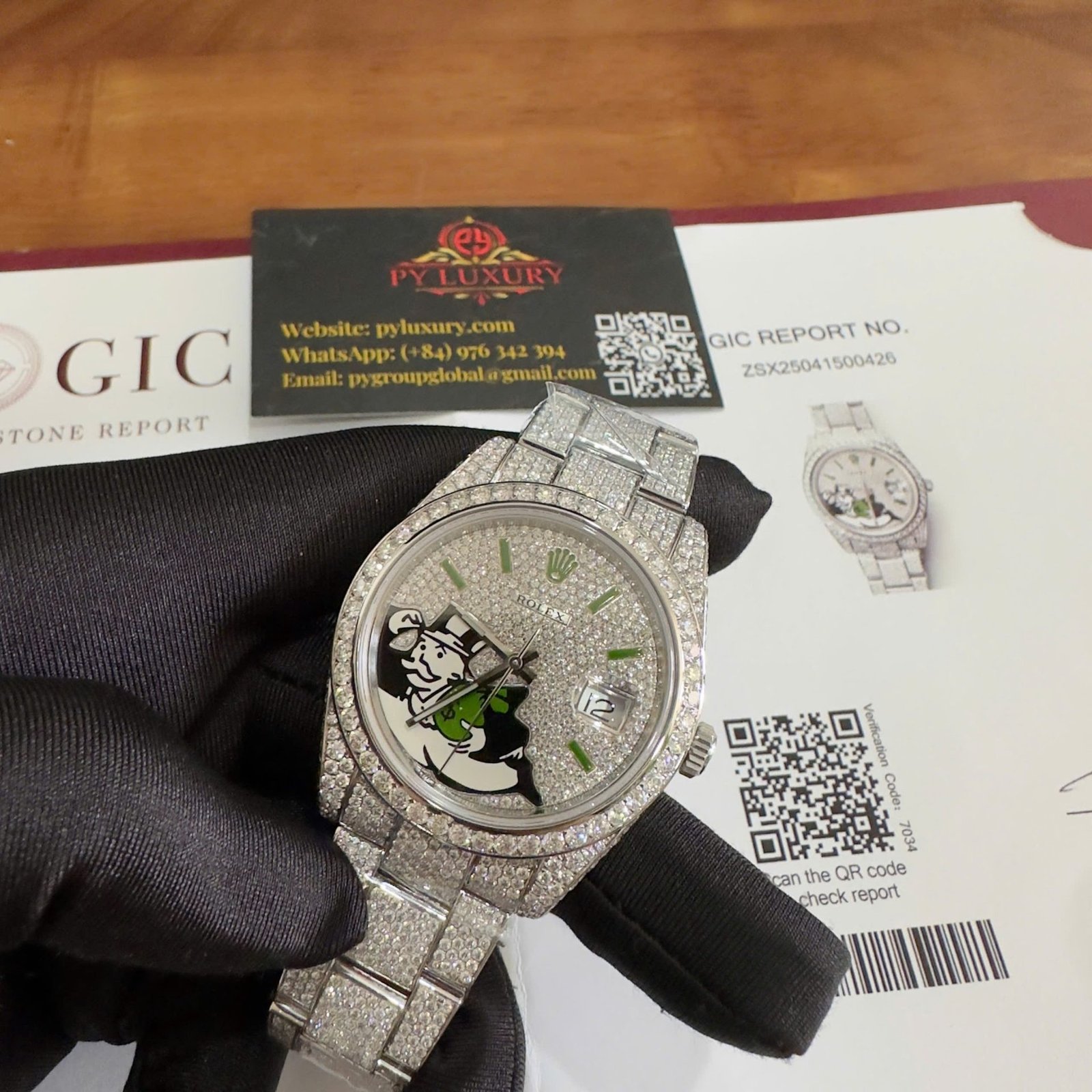 Rolex Datejust 126300 Bust Down Iced Out Moisssanite Diamonds Monopoly Dial Best Replica 41mm - 图片 3