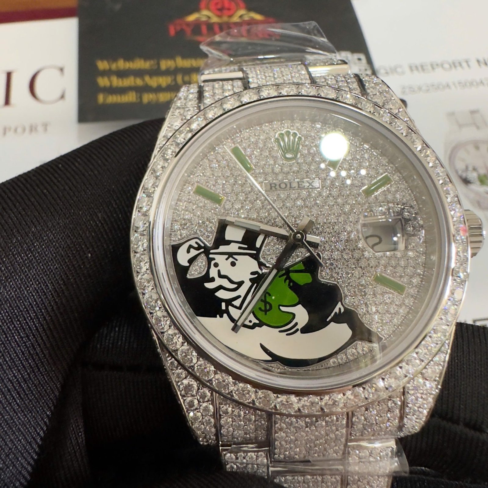Rolex Datejust 126300 Bust Down Iced Out Moisssanite Diamonds Monopoly Dial Best Replica 41mm - 图片 5