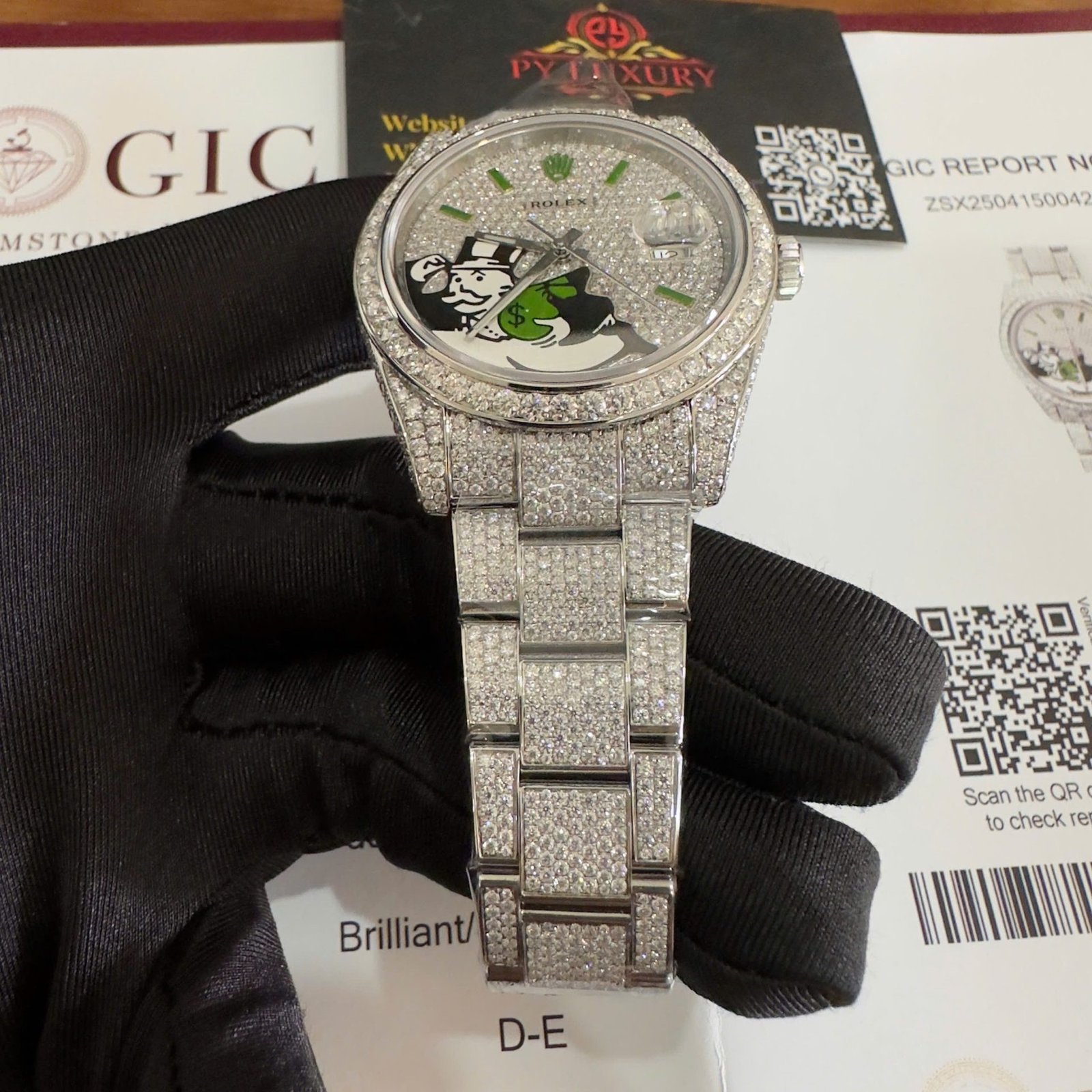 Rolex Datejust 126300 Bust Down Iced Out Moisssanite Diamonds Monopoly Dial Best Replica 41mm - 图片 8