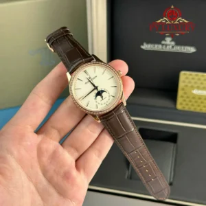 Jaeger-LeCoultre Master Ultra Thin Moon Q1362503 Rose Gold White Dial Diamond Bezel Best Replica APSF 39mm