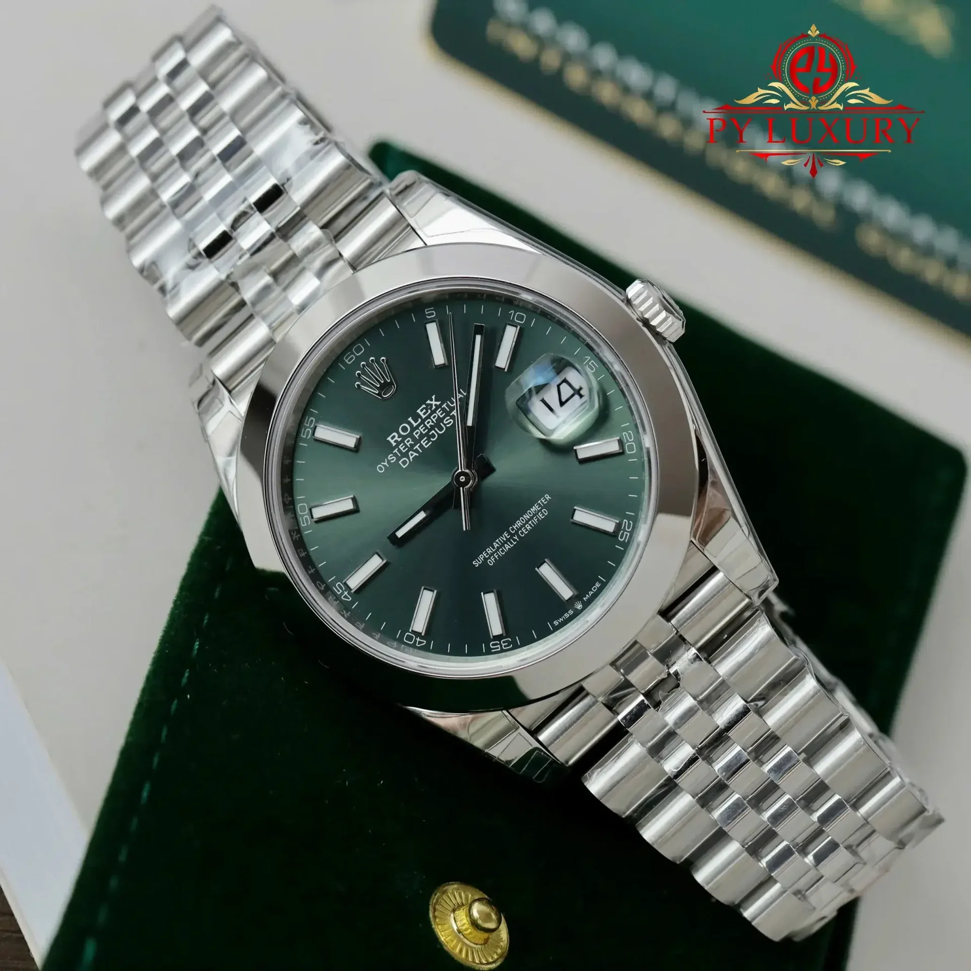 Rolex Datejust 126300 Mint Green Dial Smooth Bezel Jubilee Bracelet Best Replica VSF 41mm - 图片 2