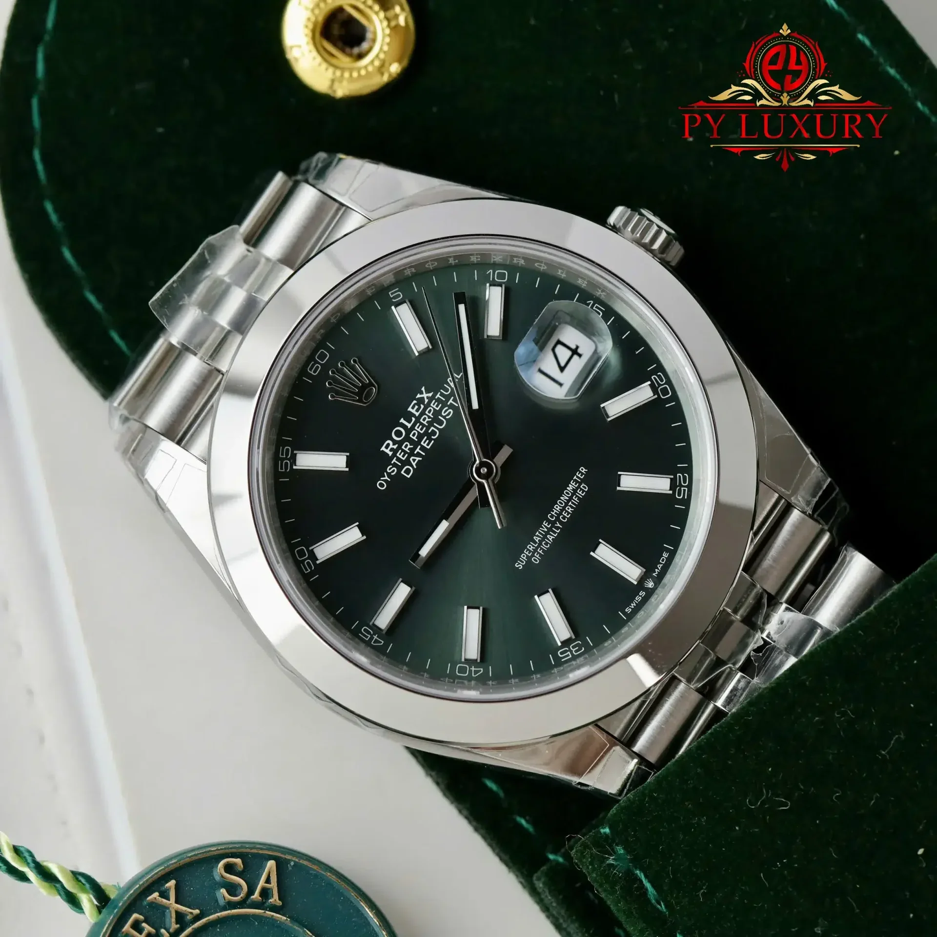 Rolex Datejust 126300 Mint Green Dial Smooth Bezel Jubilee Bracelet Best Replica VSF 41mm - 图片 4