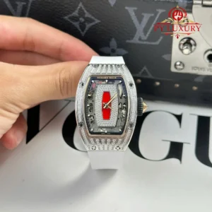 Richard Mille RM07-01 Lady Diamonds Red Lip White Rubber Strap 1:1 Super Clone ZF 45.32 x 32.3mm