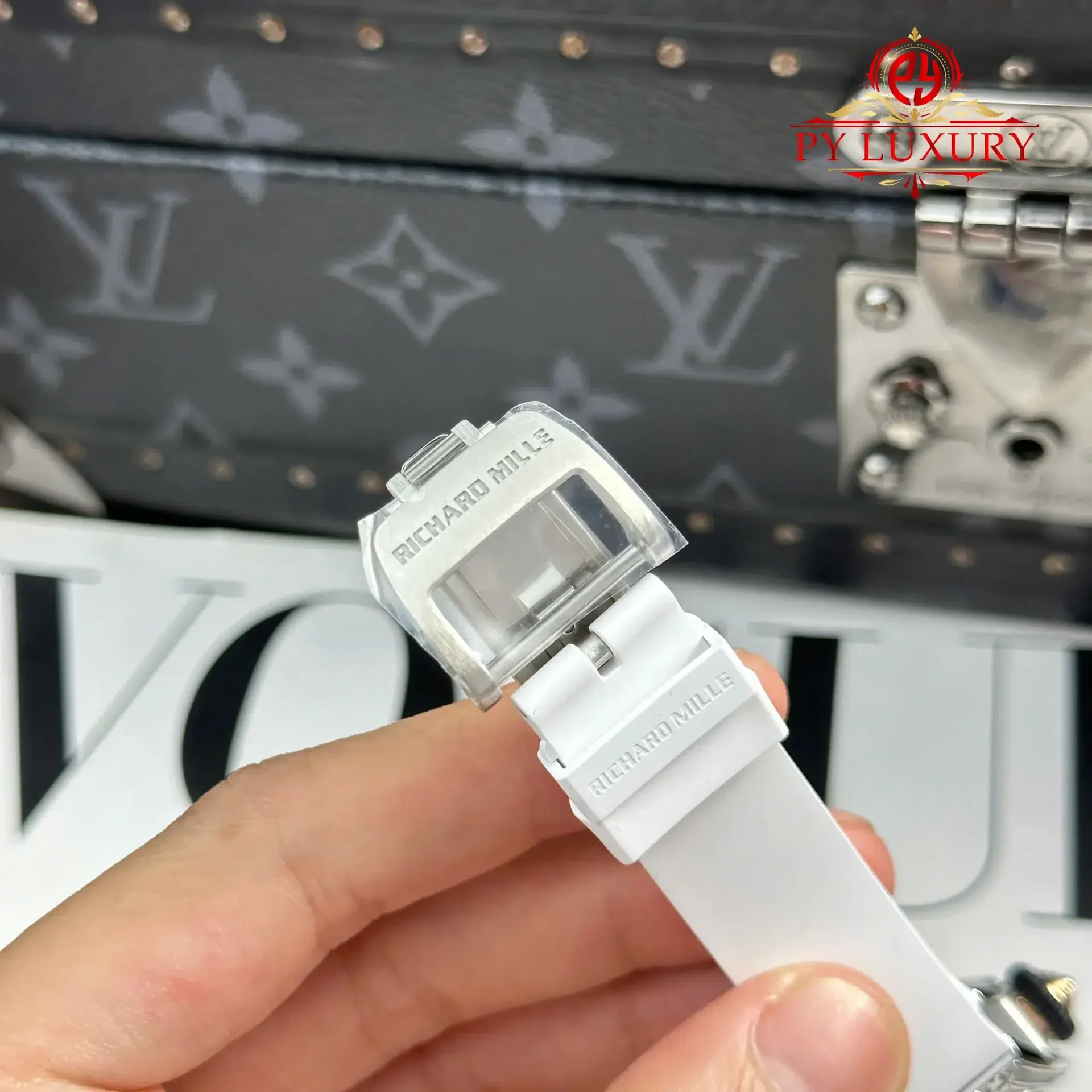 Richard Mille RM07-01 Lady Diamonds Red Lip White Rubber Strap 1:1 Super Clone ZF 45.32 x 32.3mm - 图片 9