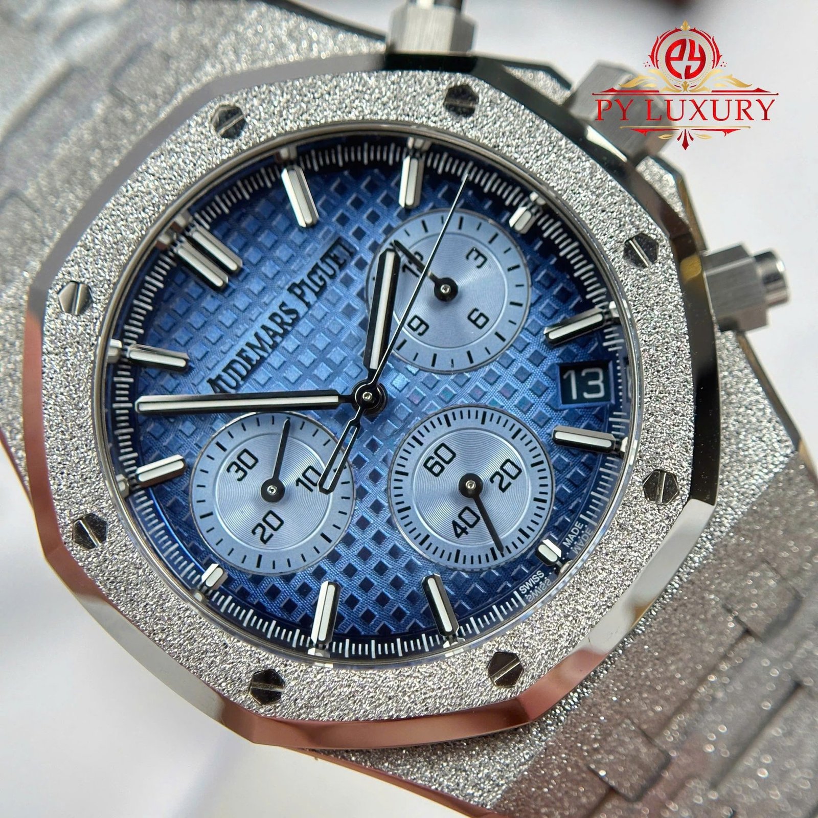 Audemars Piguet Royal Oak Chronograph 26240BC Frosted White Gold Blue Dial 1:1 Best Replica 41mm - 图片 4