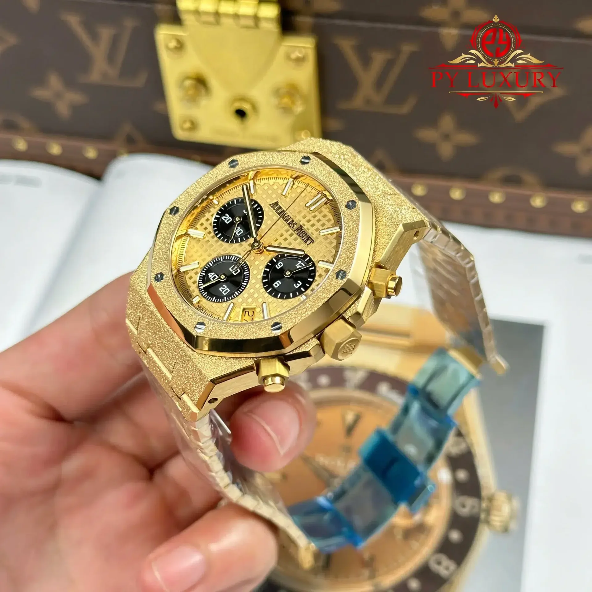 Audemars Piguet Royal Oak Chronograph 26240BA Frosted Yellow Gold Yellow Dial 1:1 Best Replica 41mm - 图片 3