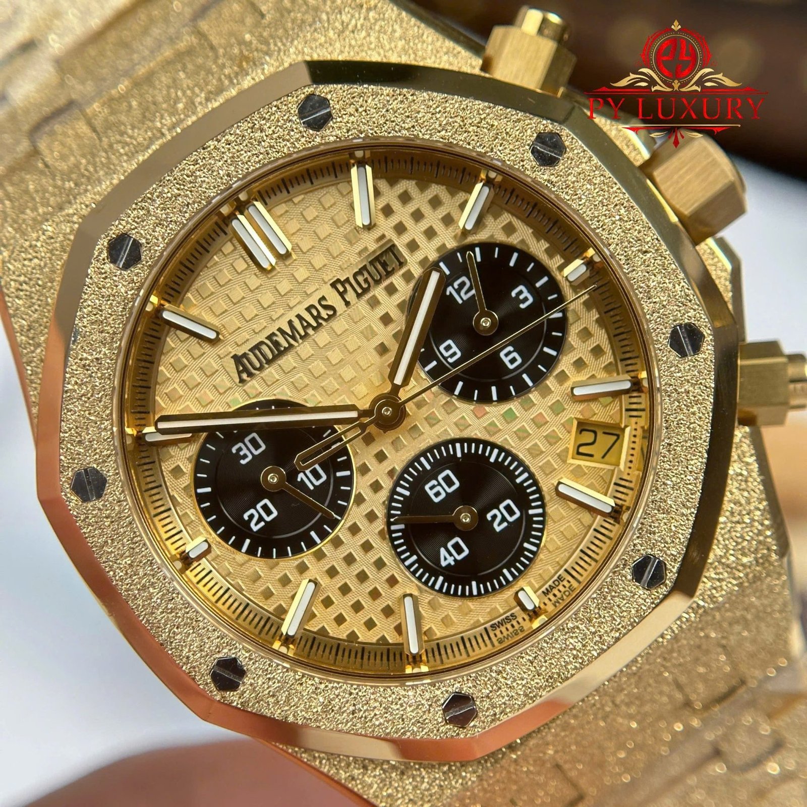 Audemars Piguet Royal Oak Chronograph 26240BA Frosted Yellow Gold Yellow Dial 1:1 Best Replica 41mm - 图片 4