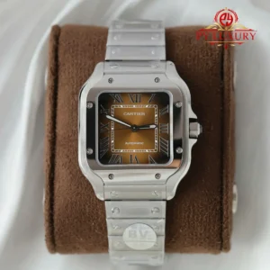 Cartier Santos Medium Model WSSA0065 Brown Dial 1:1 Best Replica BVF 35.1mm