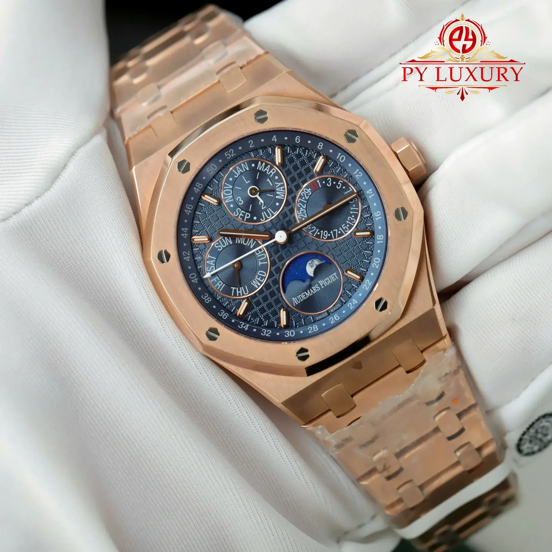 Audemars Piguet Royal Oak Perpetual Calendar 26574OR 18K Rose Gold Plated Blue Dial Best Replica 41mm - 图片 2