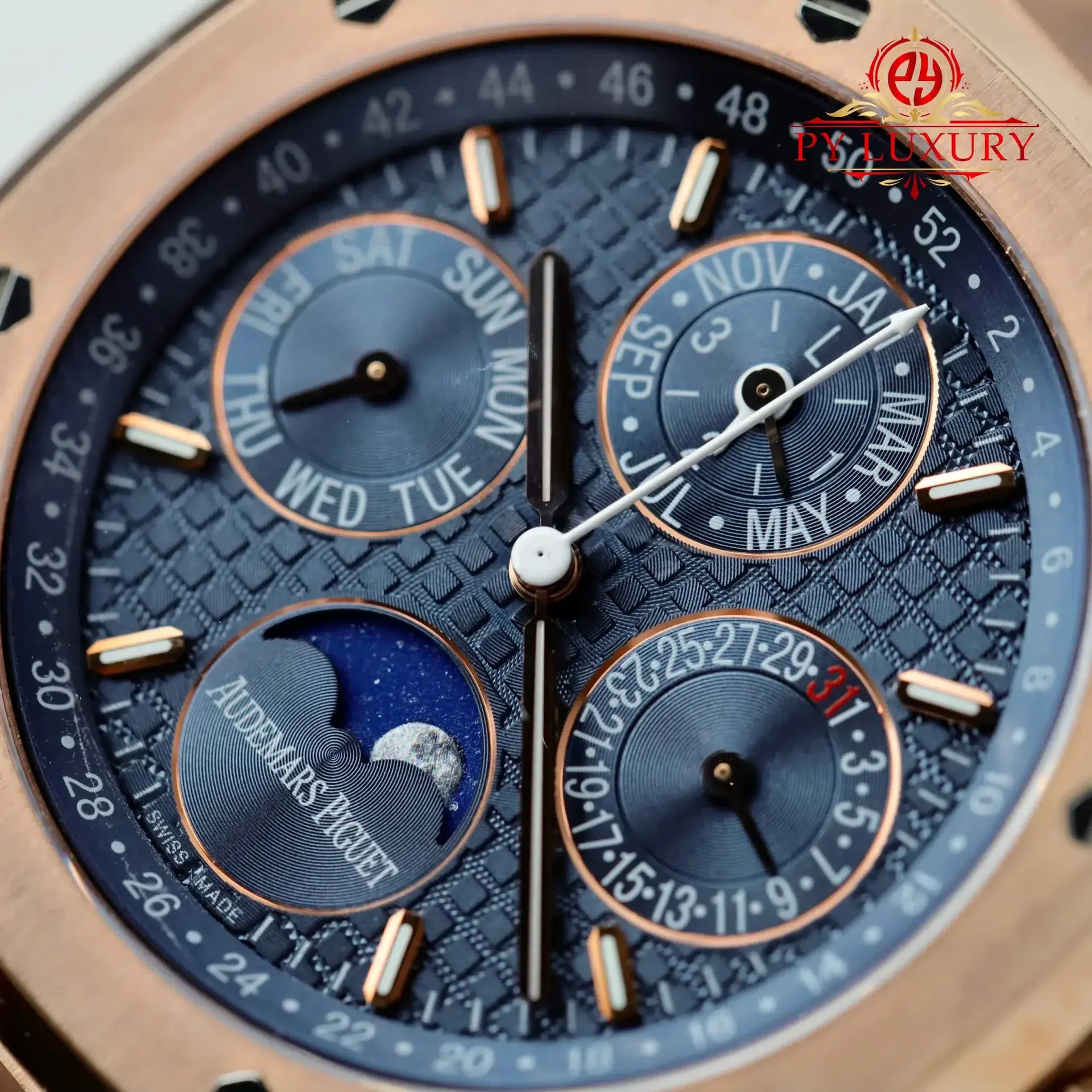 Audemars Piguet Royal Oak Perpetual Calendar 26574OR 18K Rose Gold Plated Blue Dial Best Replica 41mm - 图片 4