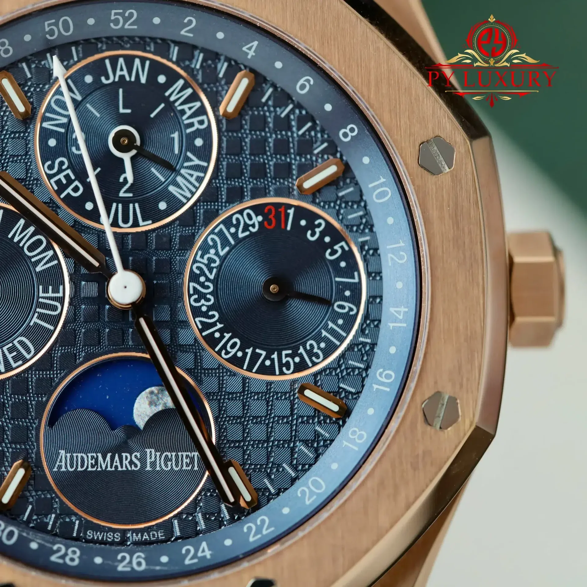 Audemars Piguet Royal Oak Perpetual Calendar 26574OR 18K Rose Gold Plated Blue Dial Best Replica 41mm - 图片 5