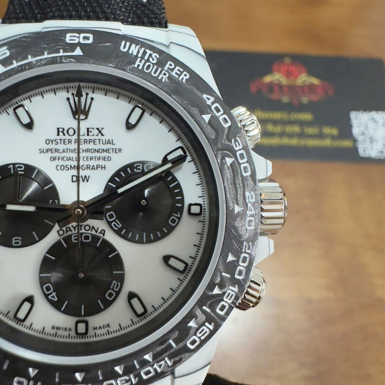 Rolex DiW Daytona IRBIS Quartz Fiber White & Black Dial Nylon Strap 1:1 Best Replica 41mm - 图片 5