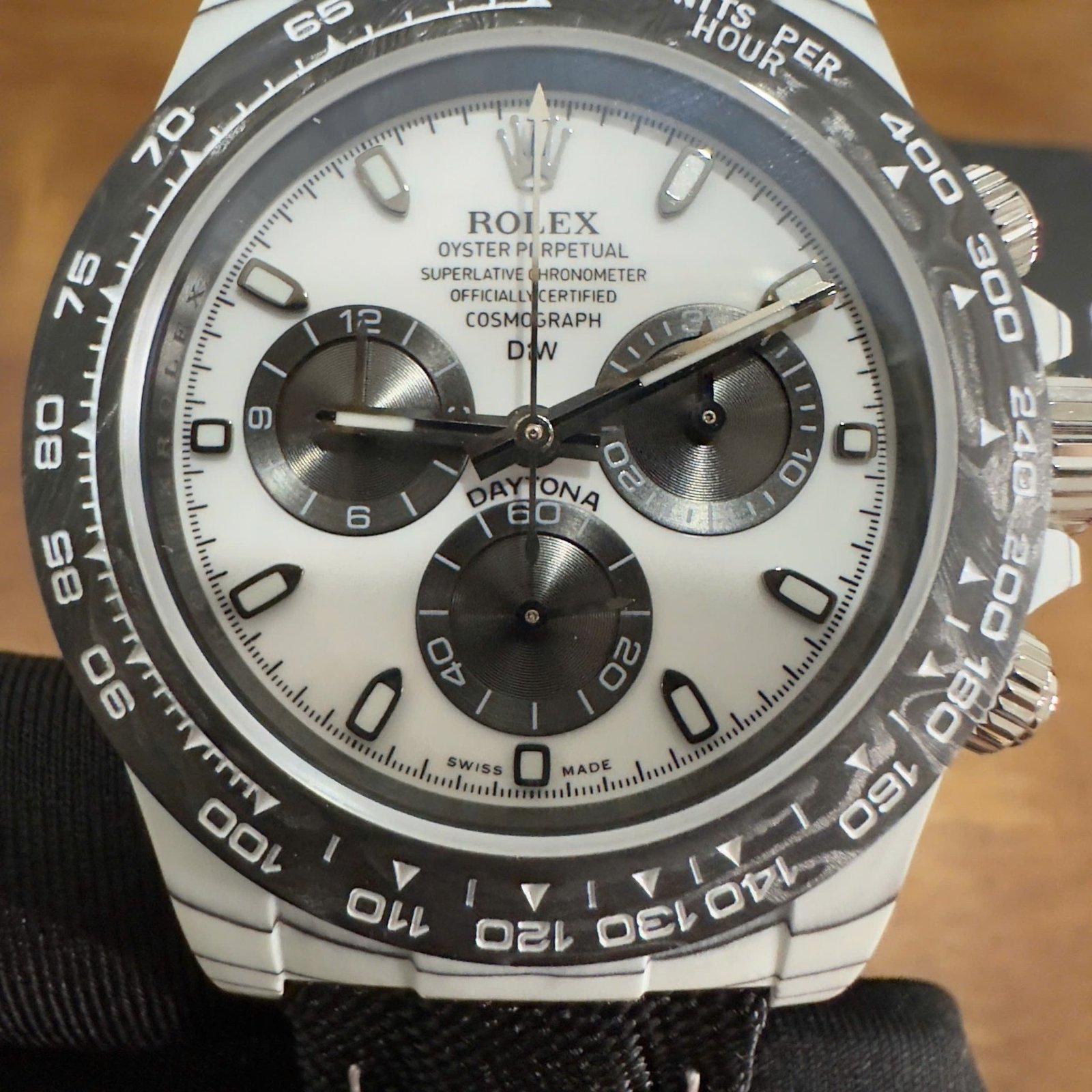 Rolex DiW Daytona IRBIS Quartz Fiber White & Black Dial Nylon Strap 1:1 Best Replica 41mm - 图片 6