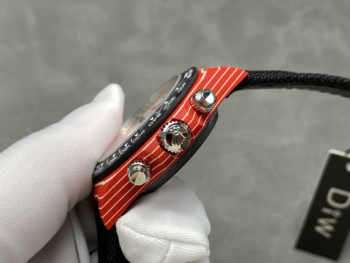 Rolex Daytona DiW x Kakha Kaladze Red & White Dial Quartz Fiber Nylon Strap Best Replica 40mm - 图片 6
