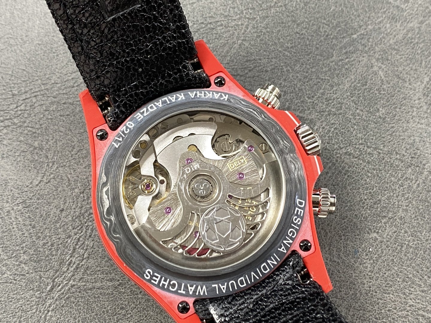 Rolex Daytona DiW x Kakha Kaladze Red & White Dial Quartz Fiber Nylon Strap Best Replica 40mm - 图片 7