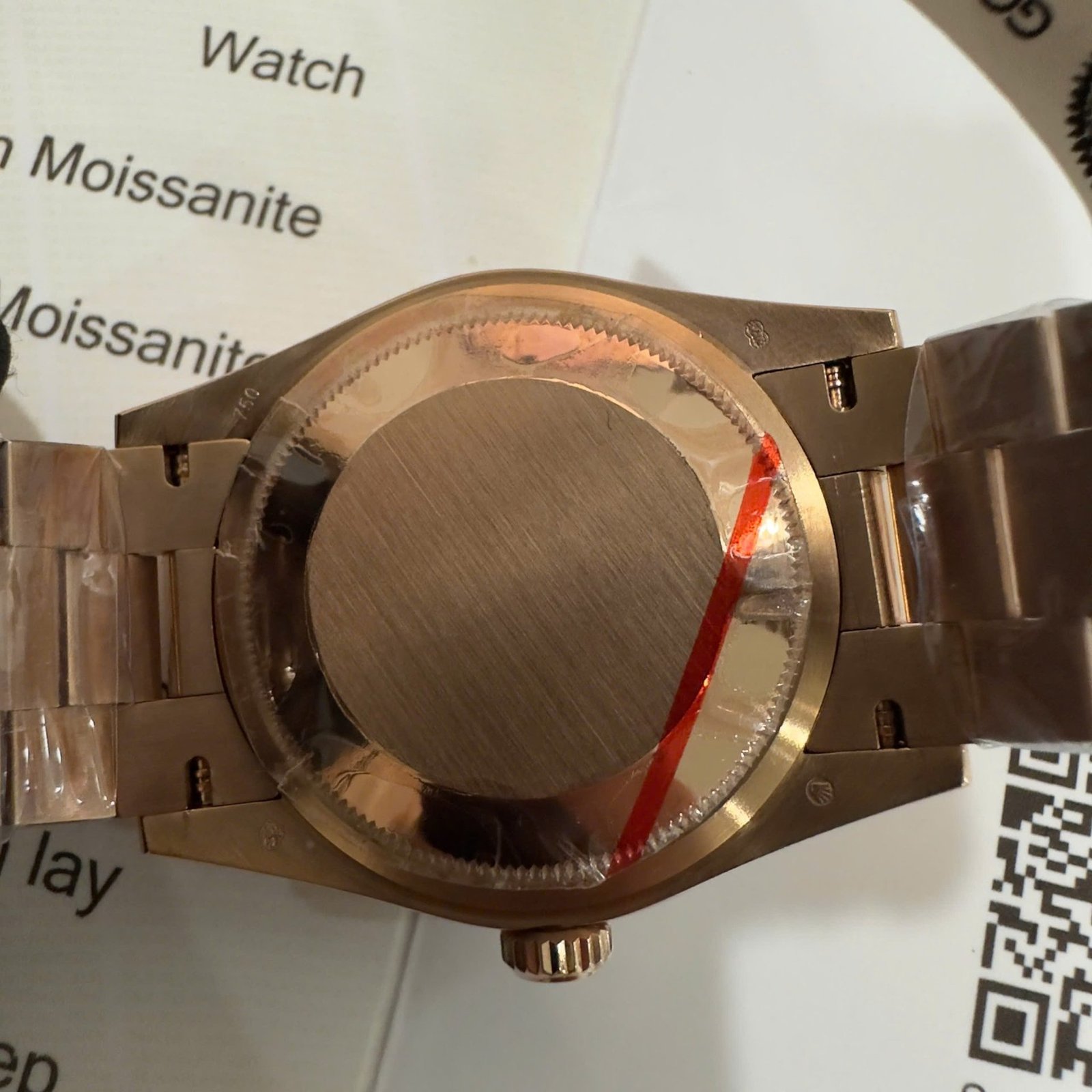 Rolex Day-Date 128235 18K Rose Gold Wrapped Custom Natural MOP Dial Moissanite Numerals Best Replica 36mm - 图片 11