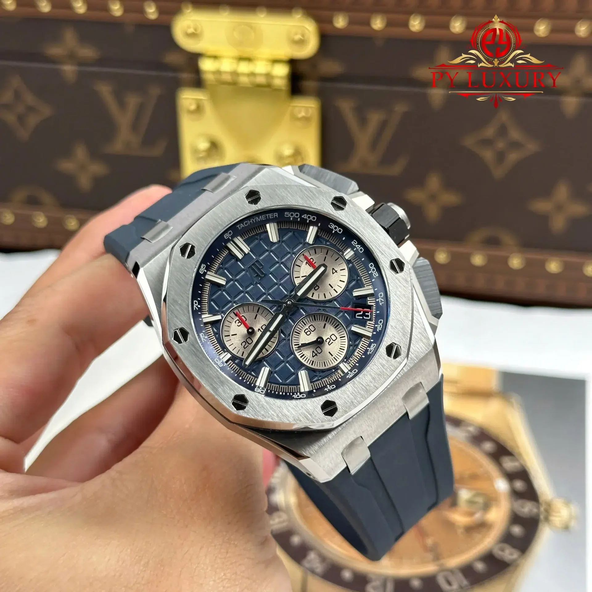 Audemars Piguet Royal Oak Offshore Chronograph 26420TI Blue Dial Rubber Band 1:1 Best Replica APSF 43mm - 图片 2