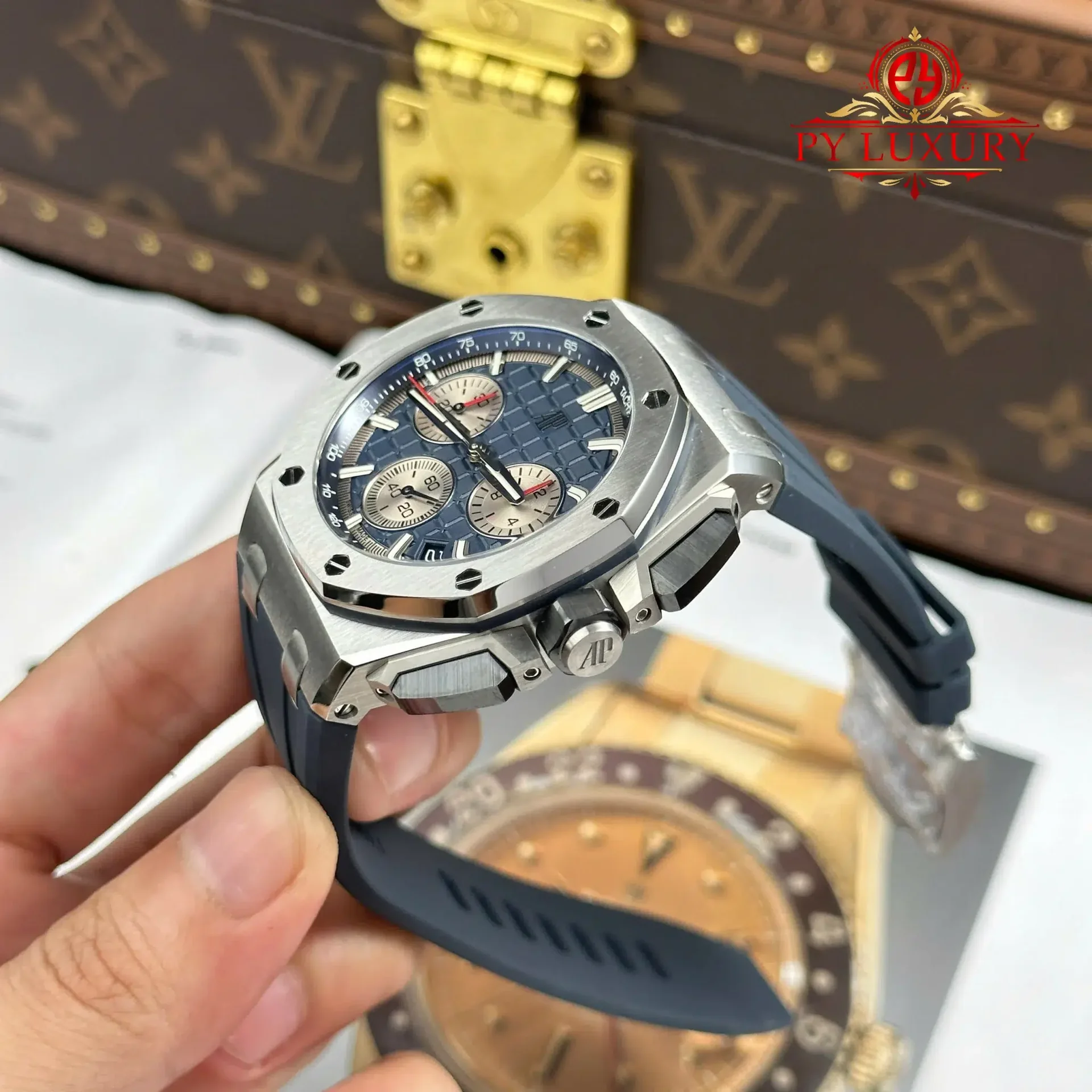 Audemars Piguet Royal Oak Offshore Chronograph 26420TI Blue Dial Rubber Band 1:1 Best Replica APSF 43mm - 图片 3