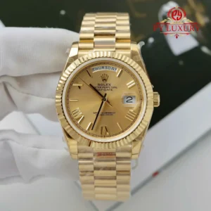Rolex Day-Date 228238 Yellow Gold Champagne Roman Dial Best Replica QF 40mm