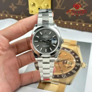 Rolex Datejust 126300 Grey Luminous Dial Smooth Bezel Oyster Bracelet 1:1 Best Replica VSF 41mm