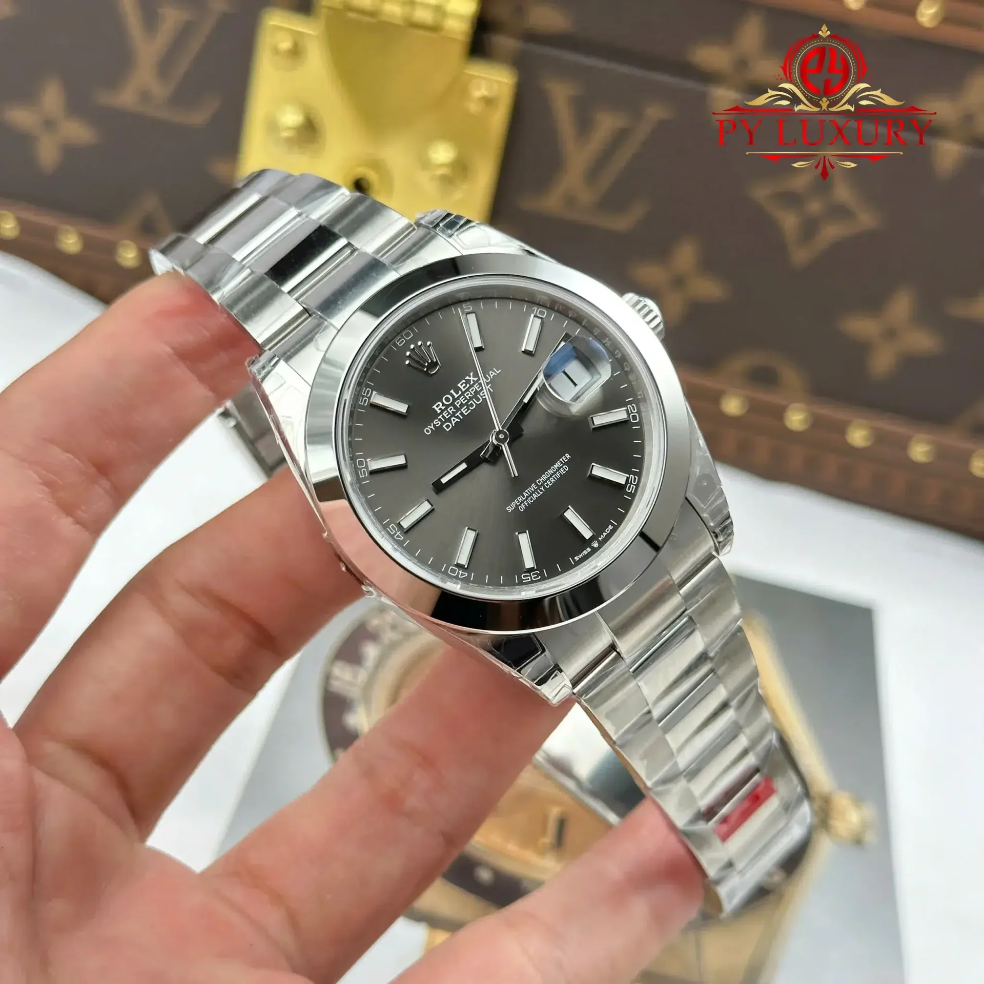 Rolex Datejust 126300 Grey Luminous Dial Smooth Bezel Oyster Bracelet 1:1 Best Replica VSF 41mm - 图片 2