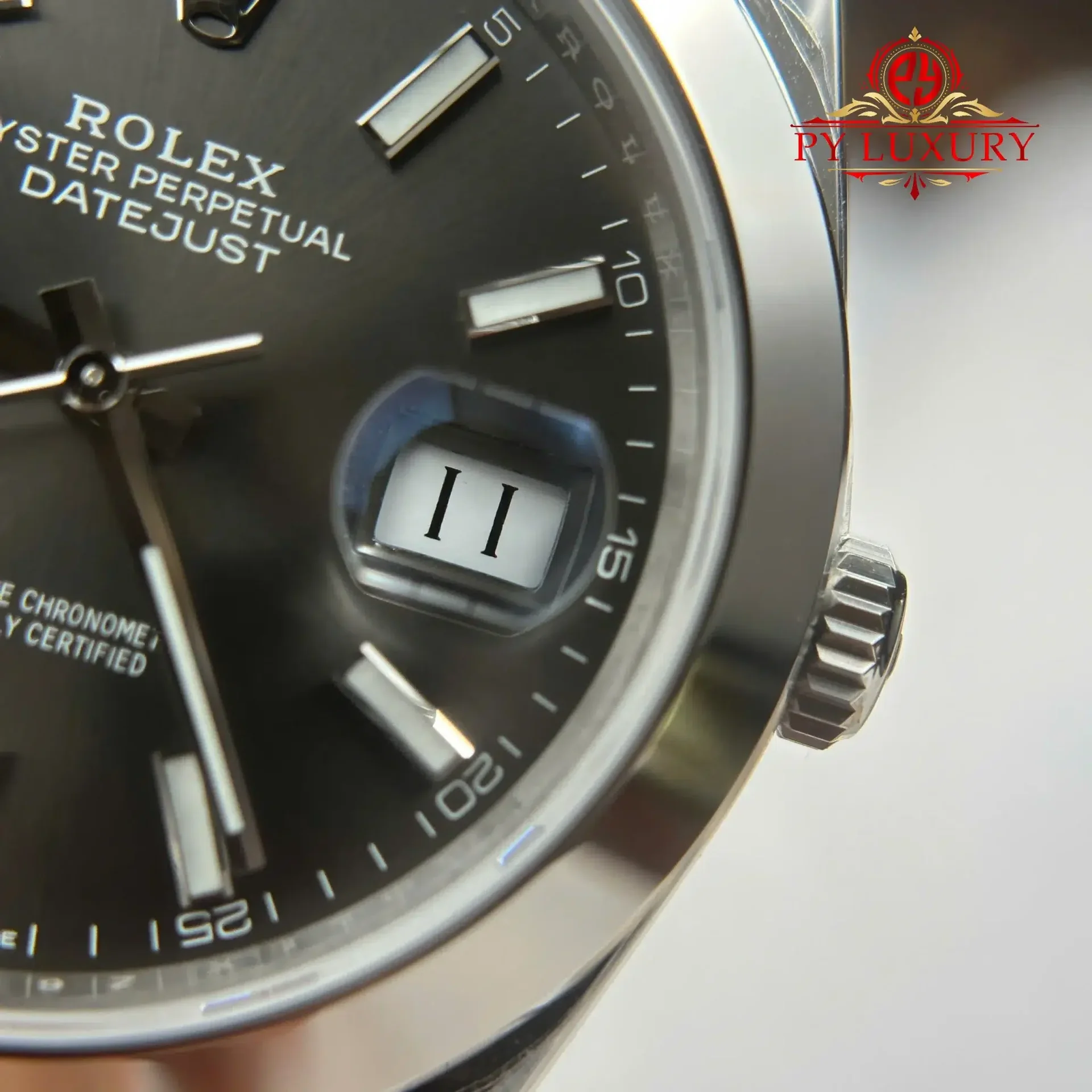 Rolex Datejust 126300 Grey Luminous Dial Smooth Bezel Oyster Bracelet 1:1 Best Replica VSF 41mm - 图片 6