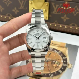 Rolex Datejust 126300 White Luminous Dial Smooth Bezel Oyster Bracelet 1:1 Best Replica VSF 41mm
