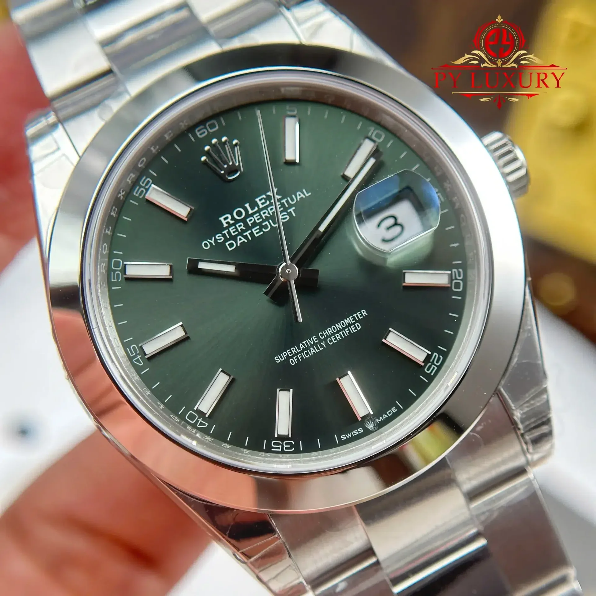 Rolex Datejust 126300 Smooth Bezel Mint Green Dial Oyster Bracelet 1:1 Best Replica VSF 41mm - 图片 4